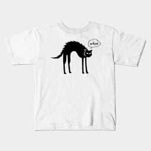 black cat says what Kids T-Shirt